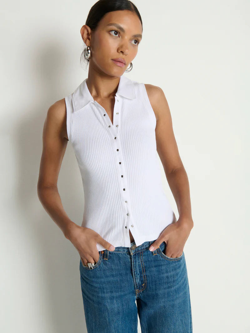 Nation Jaylin Polo White Top