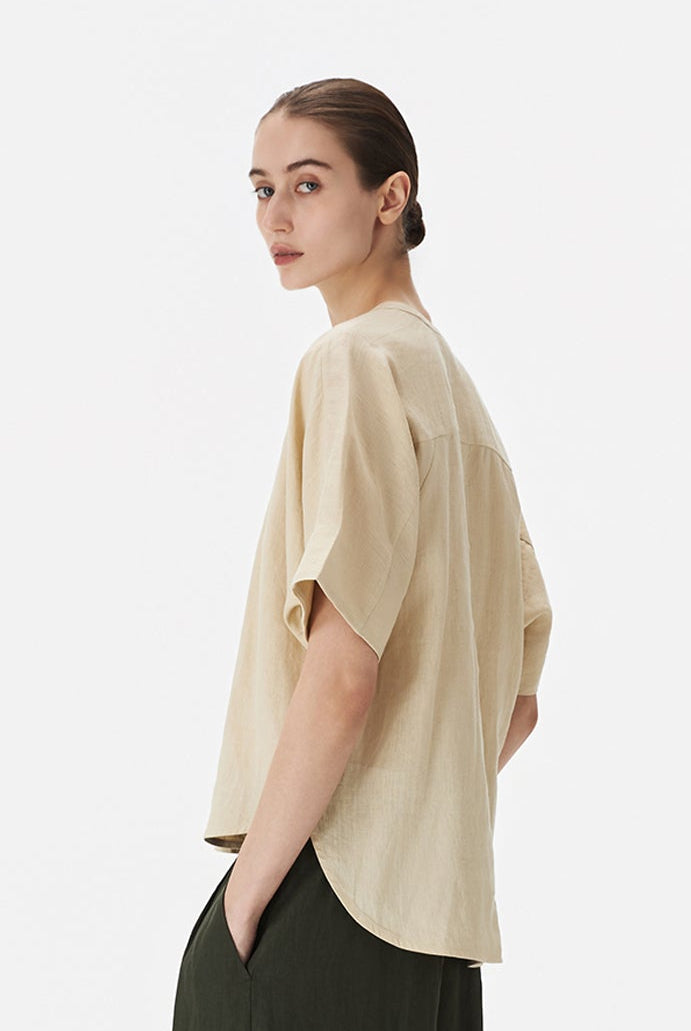 Half-Placket Dolman Top