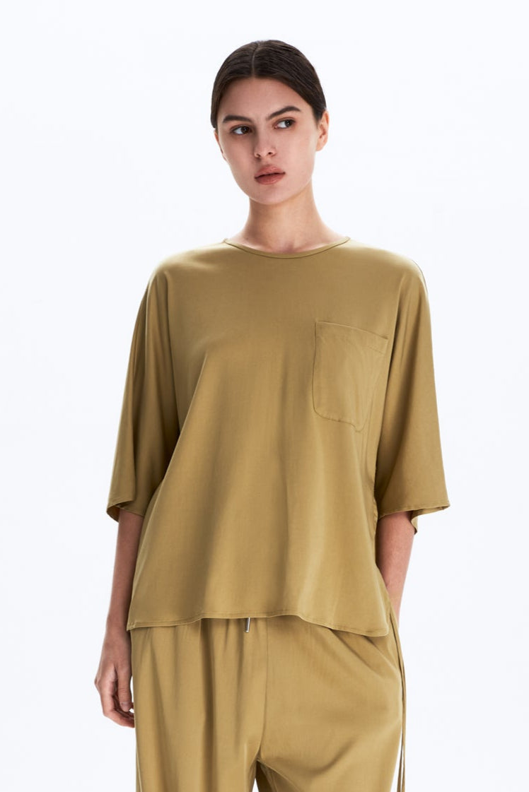 Round Neck Top With Back Opening