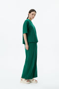 Wide-leg Elasticated Trousers