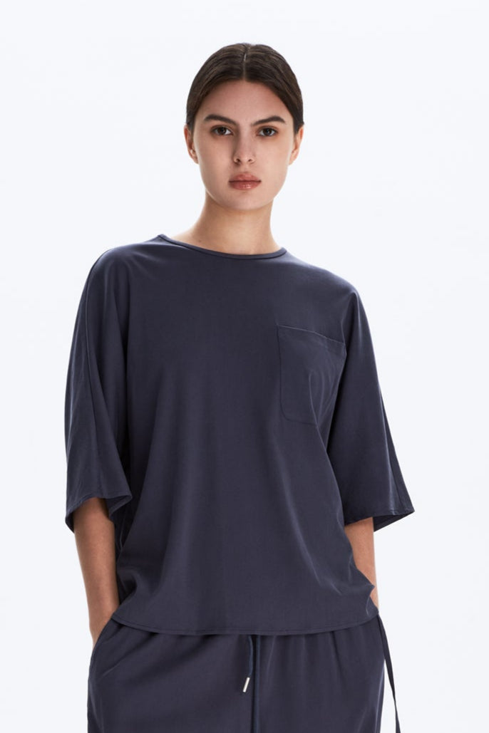 Round Neck Top With Back Opening