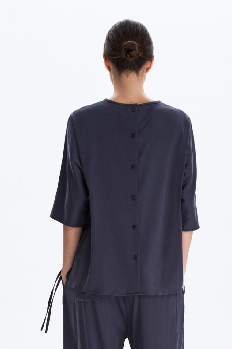 Round Neck Top With Back Opening