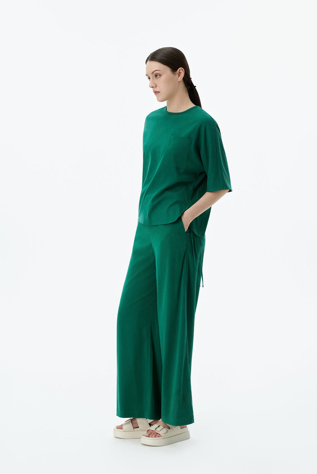 Round Neck Top With Back Opening