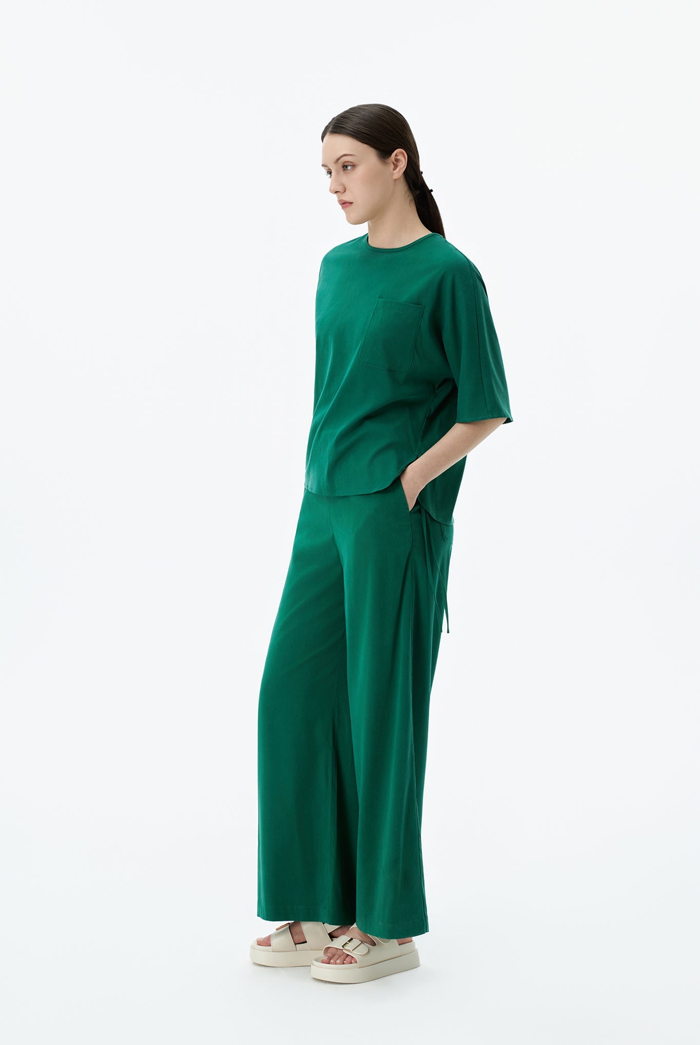 Round Neck Top With Back Opening