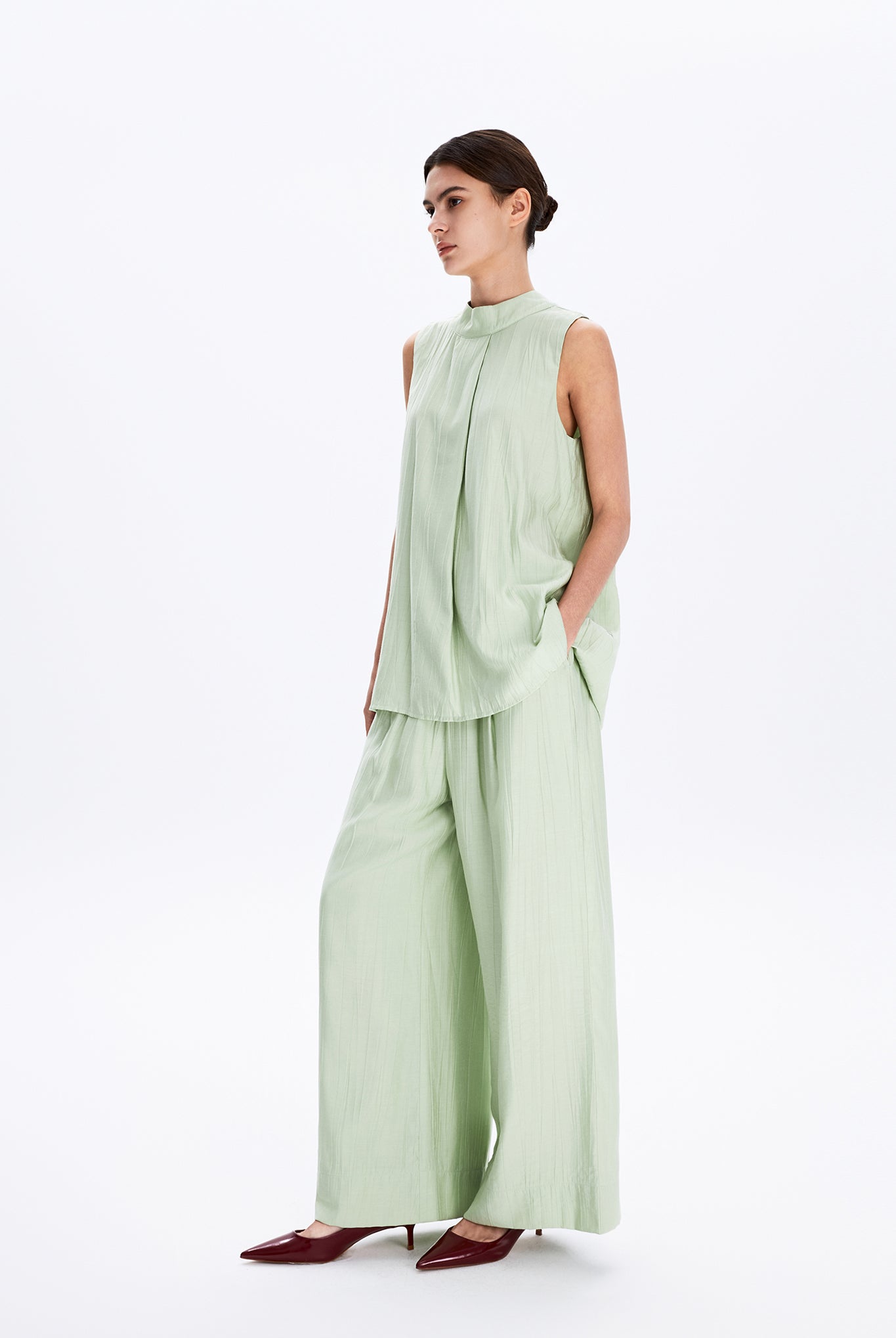 High-Neck Sleeveless Top
