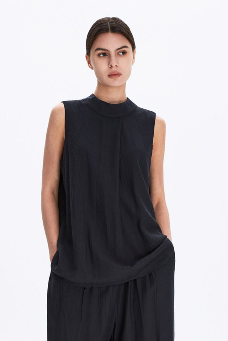 High-Neck Sleeveless Top