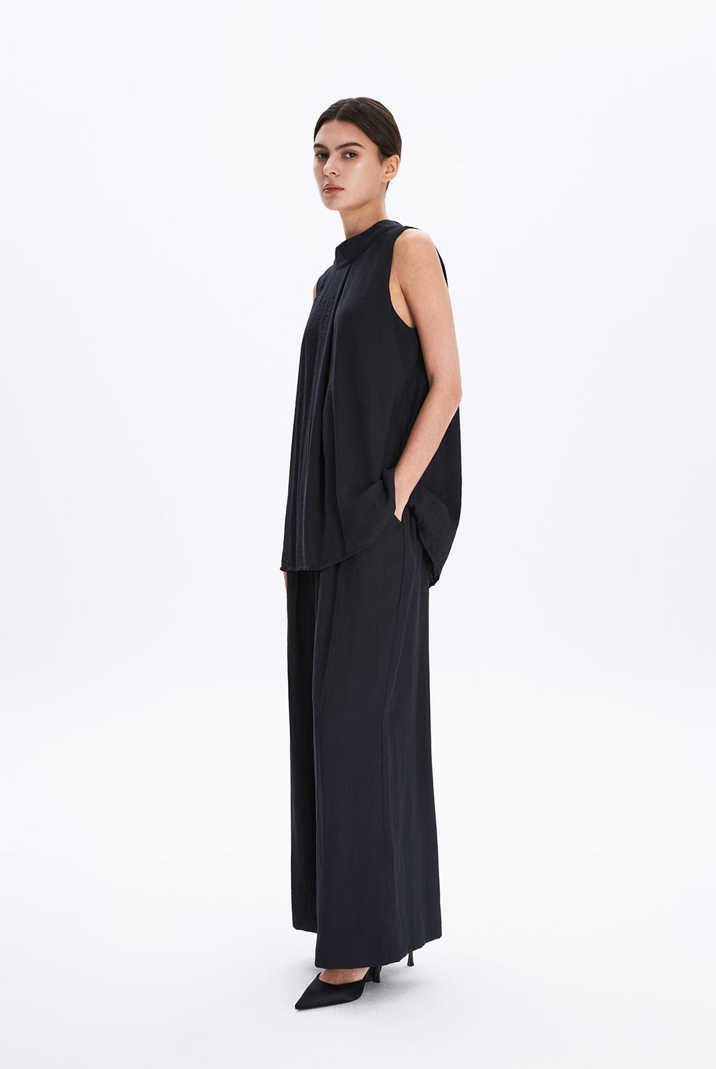 High-Neck Sleeveless Top