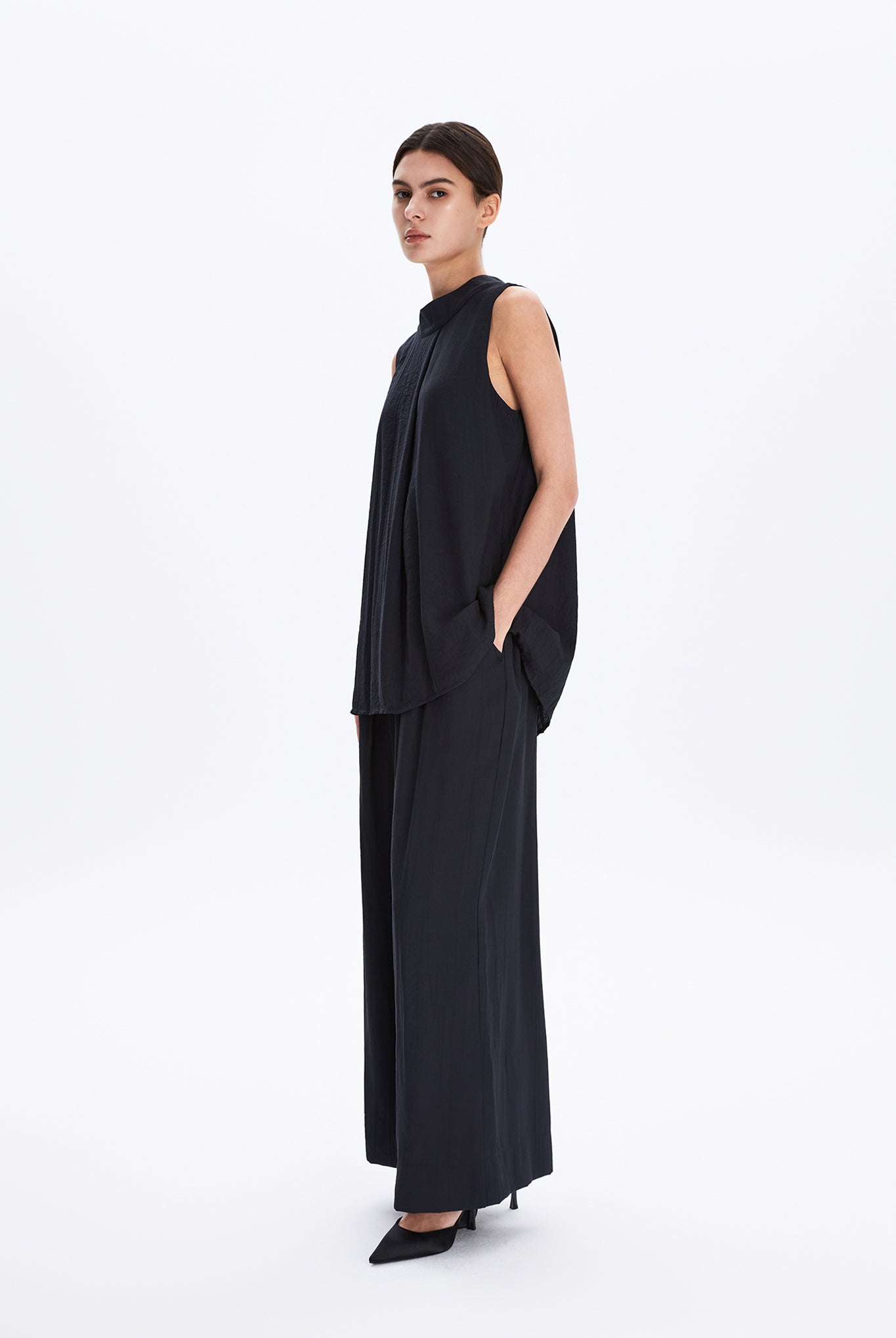 High-Neck Sleeveless Top