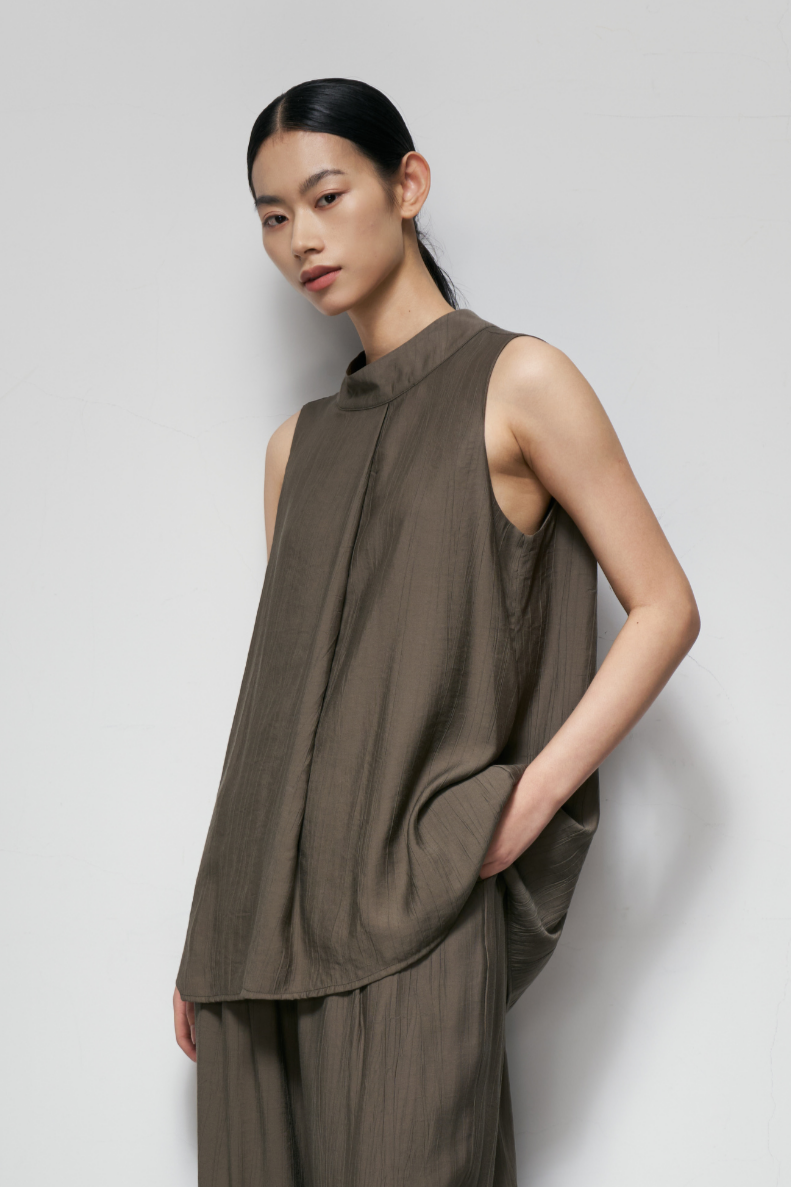 High-Neck Sleeveless Top