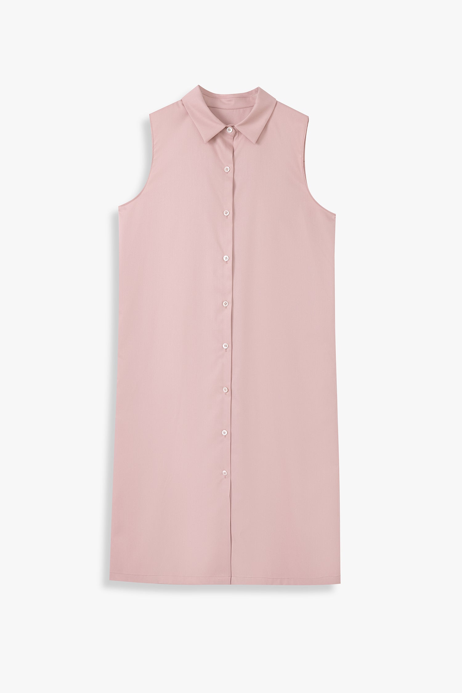 Sleeveless Button-down Shirt Dress