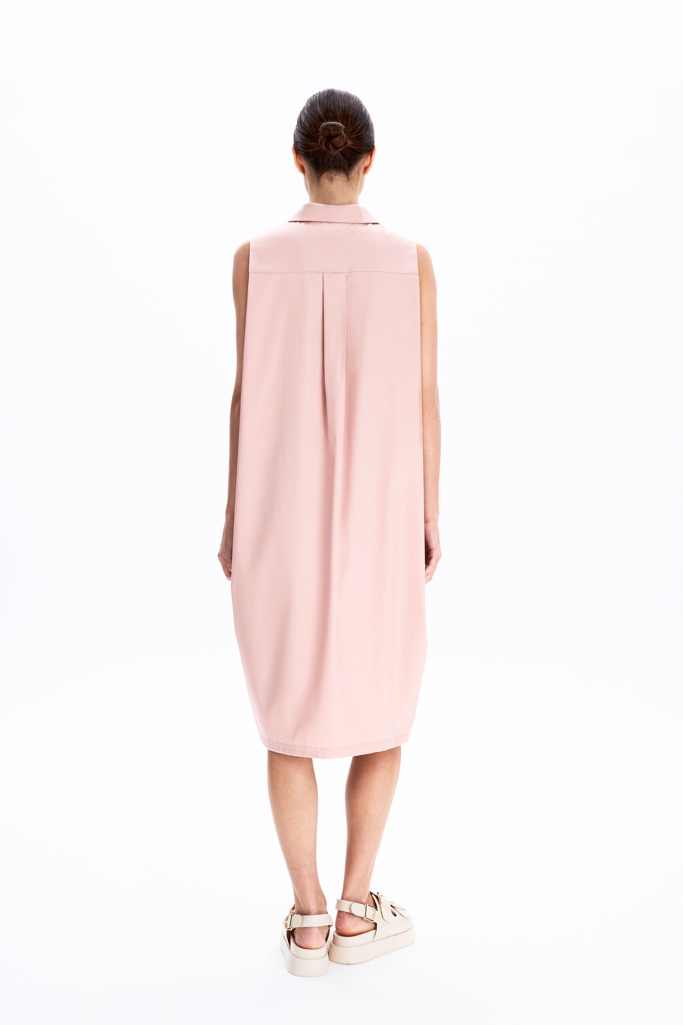 Sleeveless Button-down Shirt Dress