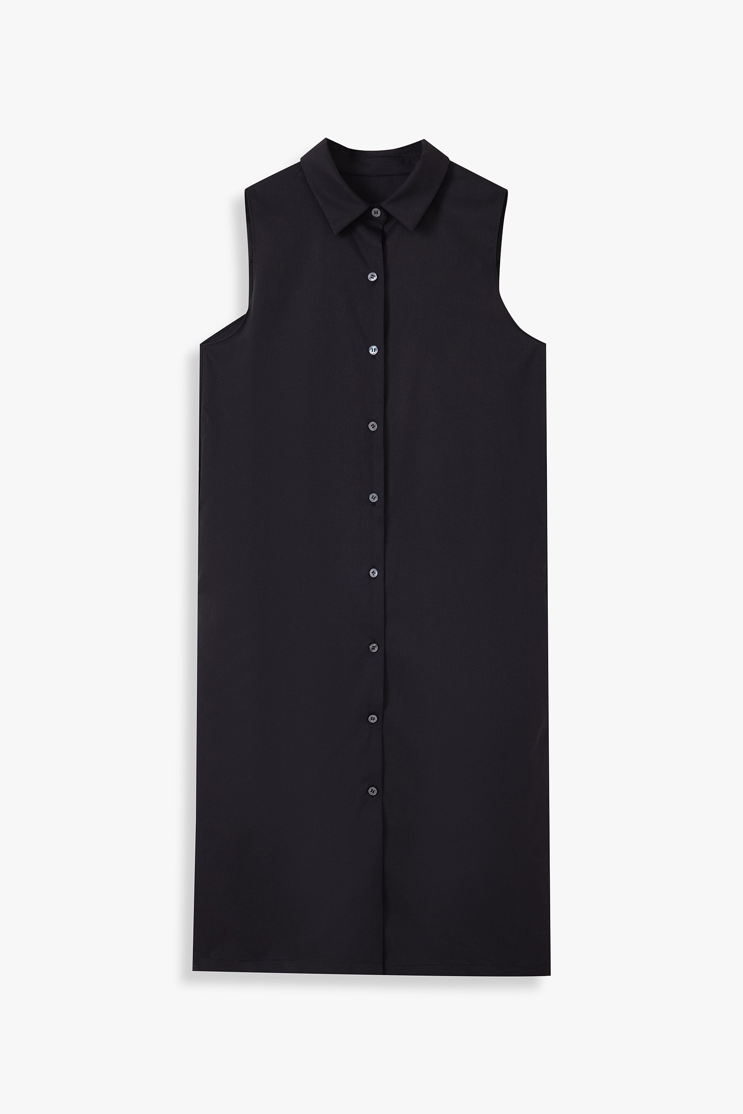 Sleeveless Button-down Shirt Dress