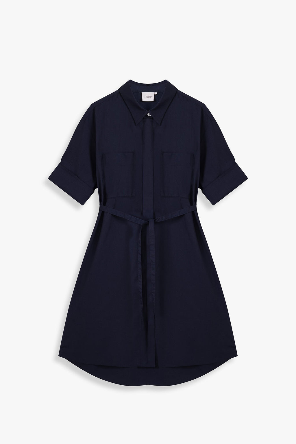 Short Sleeve Shirt Dress With Pockets