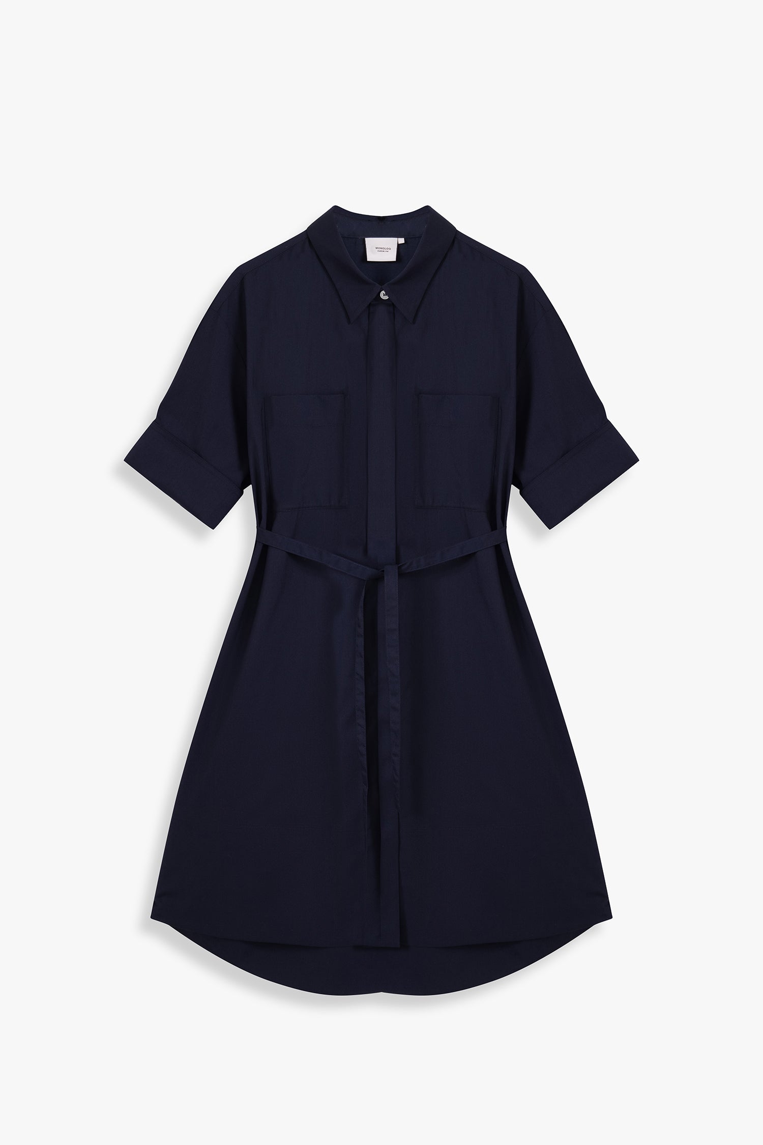 Short Sleeve Shirt Dress With Pockets