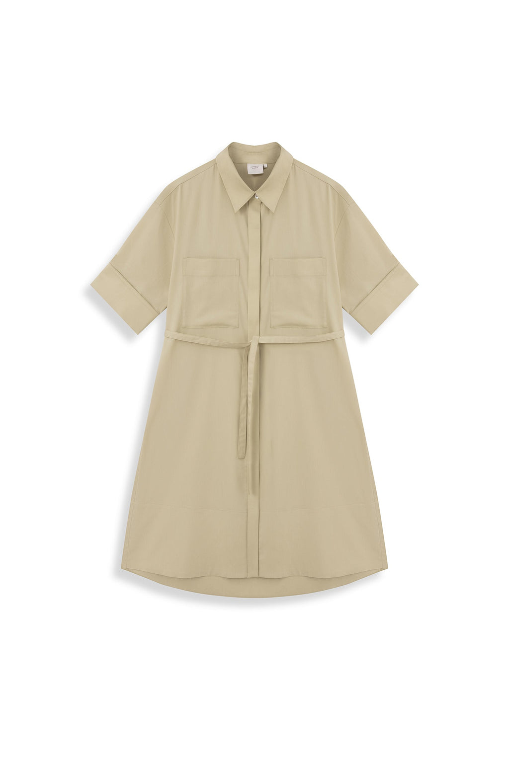 Short Sleeve Shirt Dress With Pockets