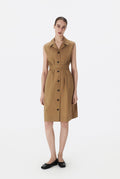 Sleeveless Belted Trench Dress