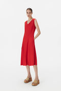 V-Neck Midi Dress