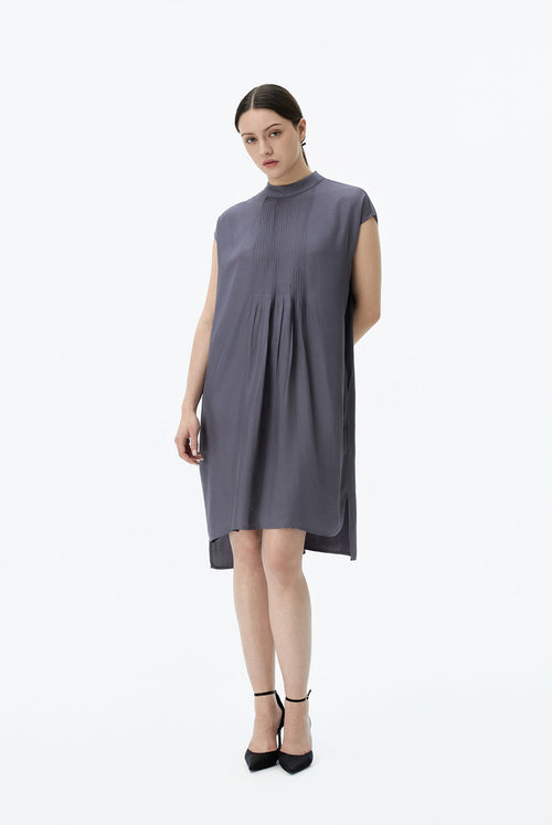 Boxy Pintuck Dress