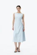 Boat Neck A Line Midi Dress