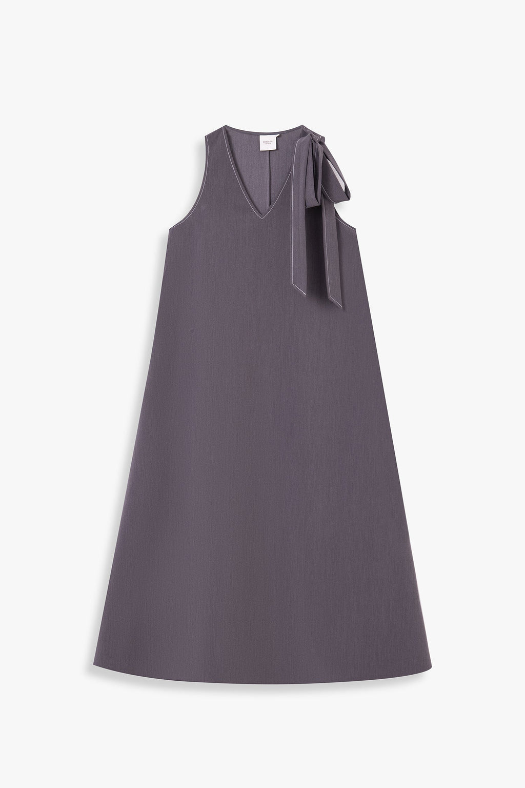 V-Neck Midi Dress With Shoulder-Tie