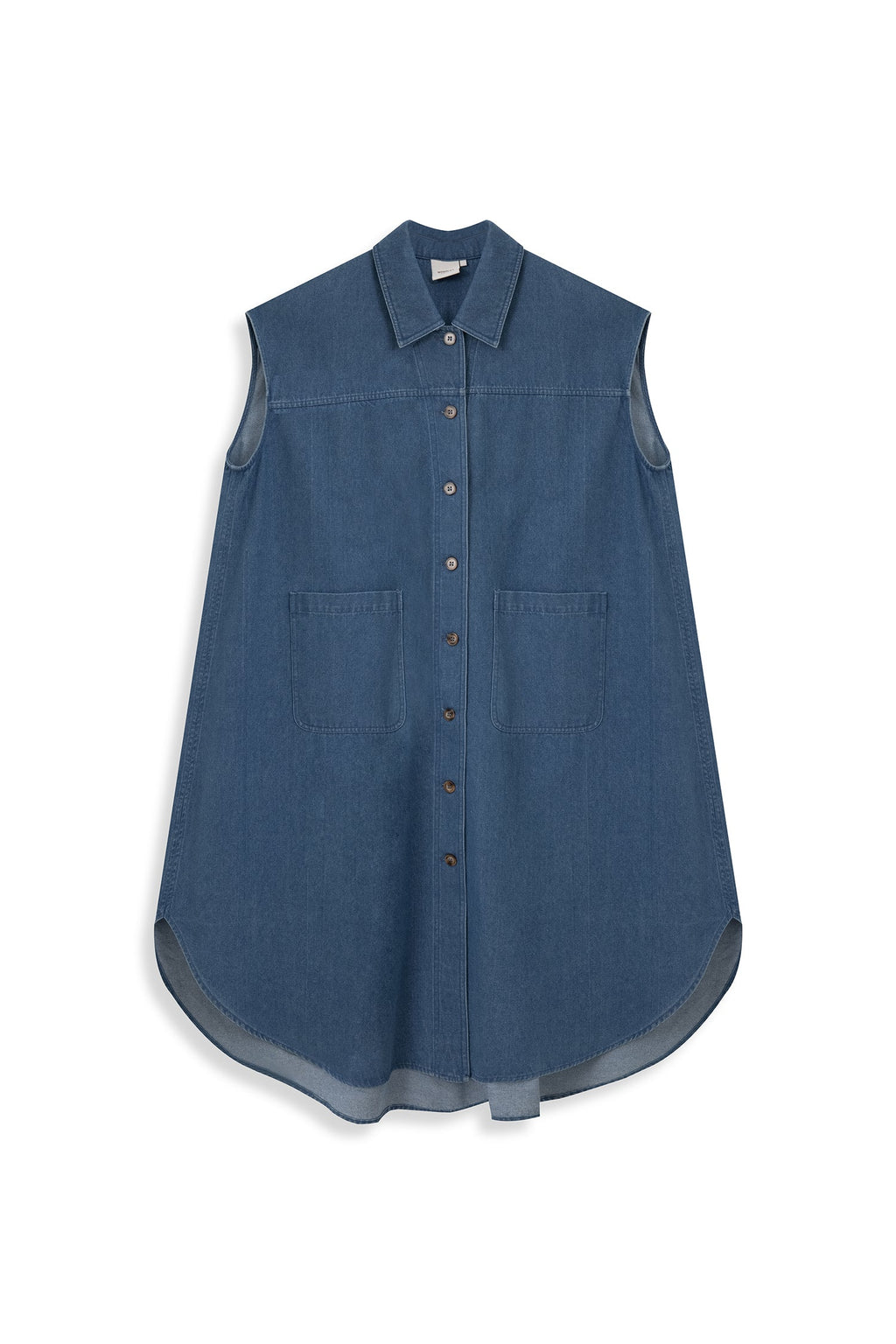 Boxy Knee Length Denim Dress