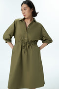 Puff Sleeve Shirt Dress