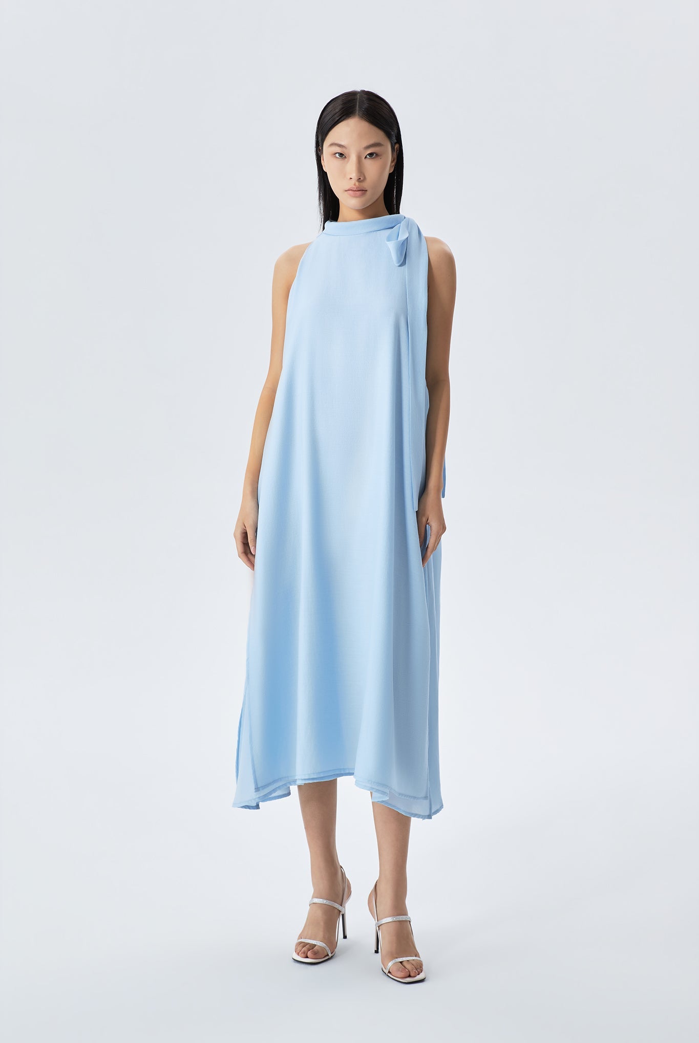 Serena Buttoned Draped Dress