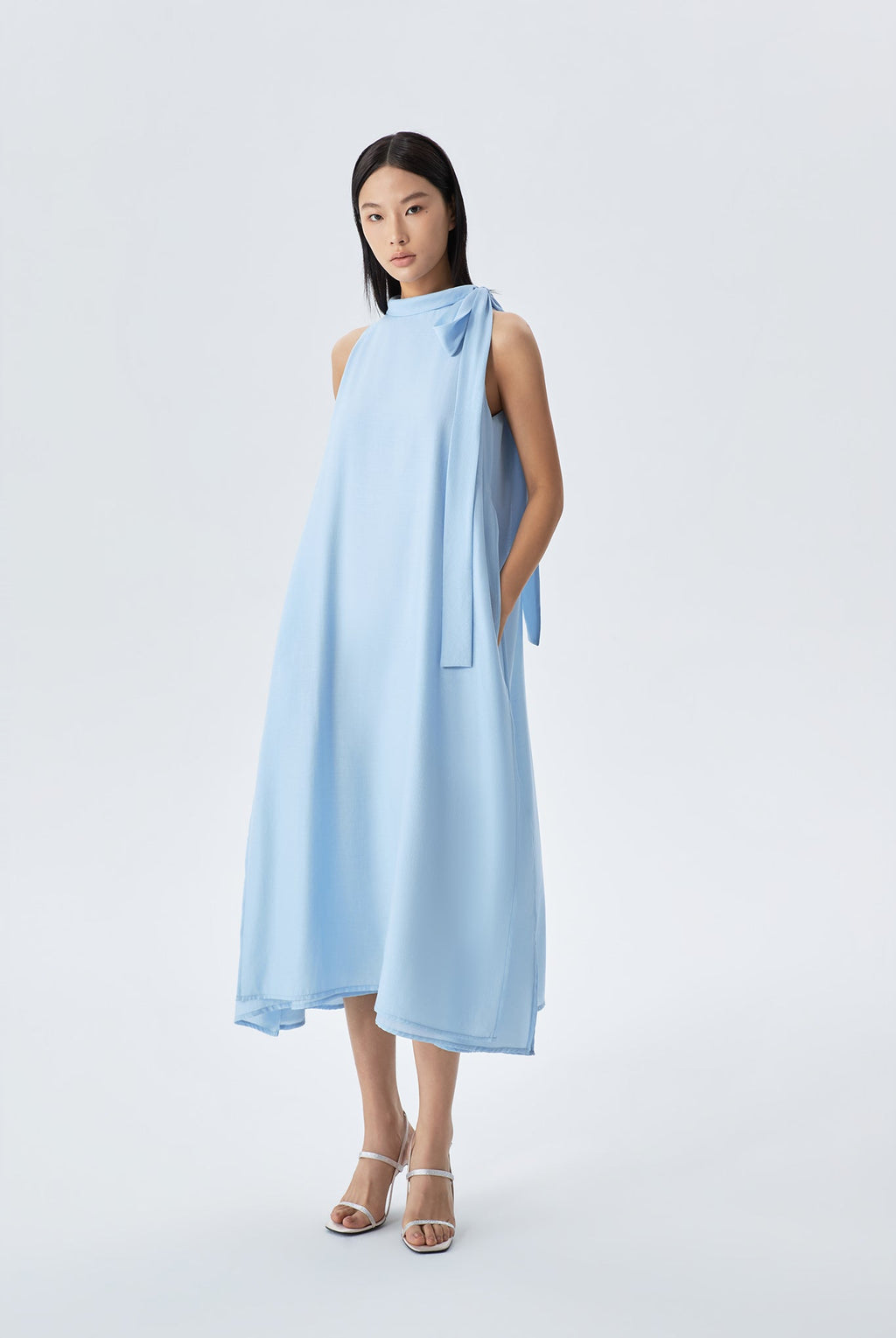 Serena Buttoned Draped Dress