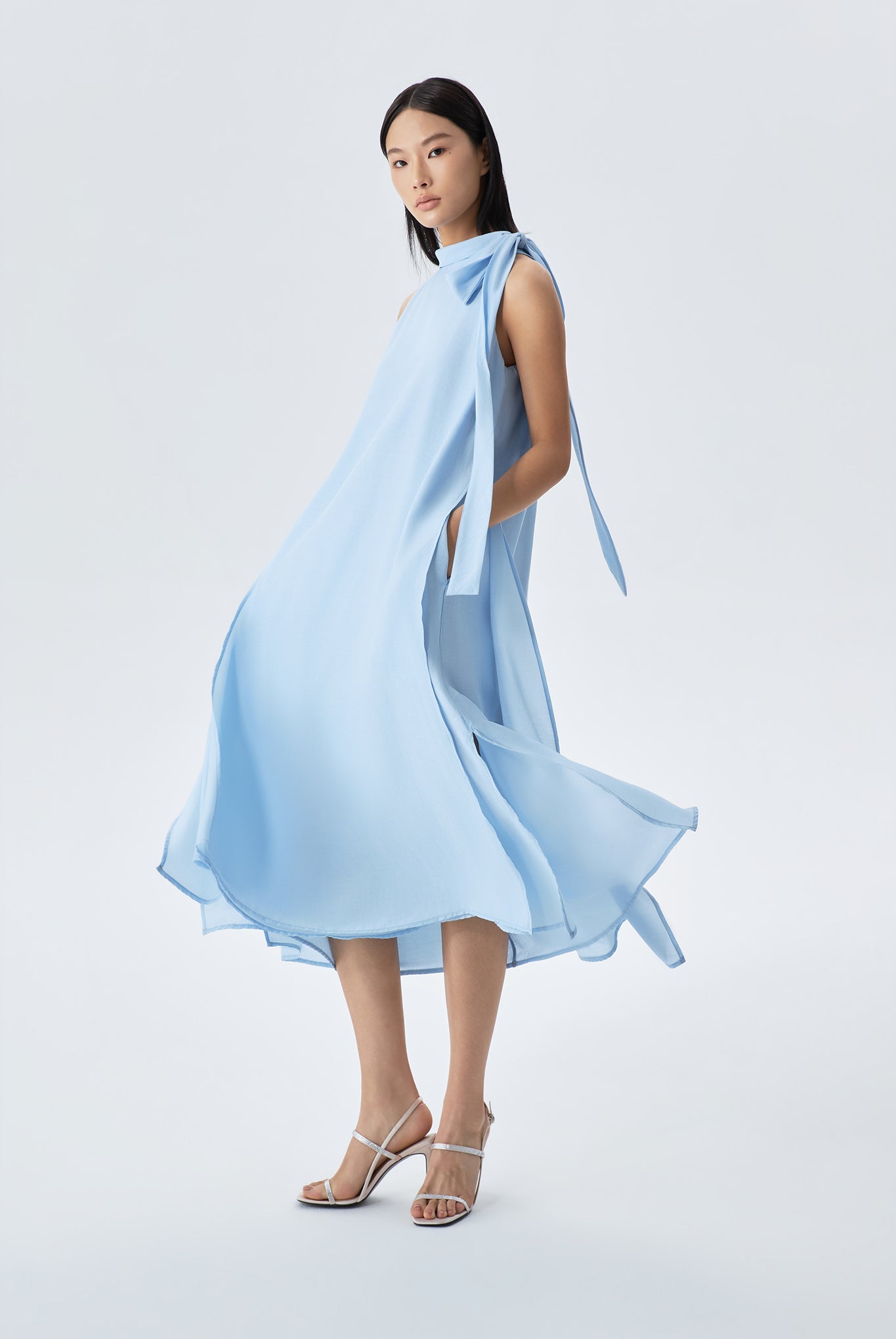 Serena Buttoned Draped Dress