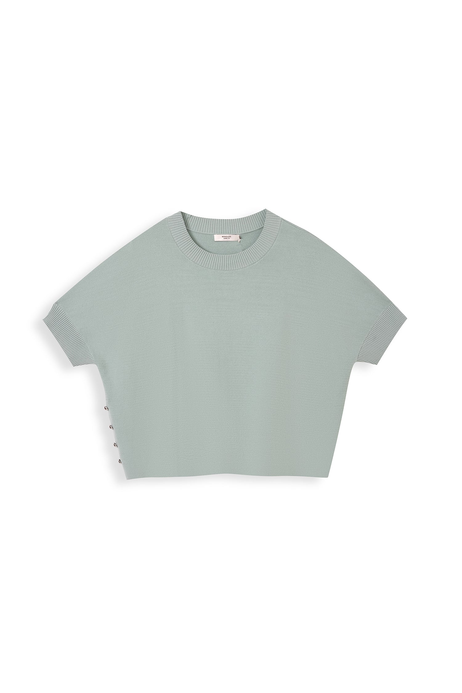 Decorative-Button Knit Top