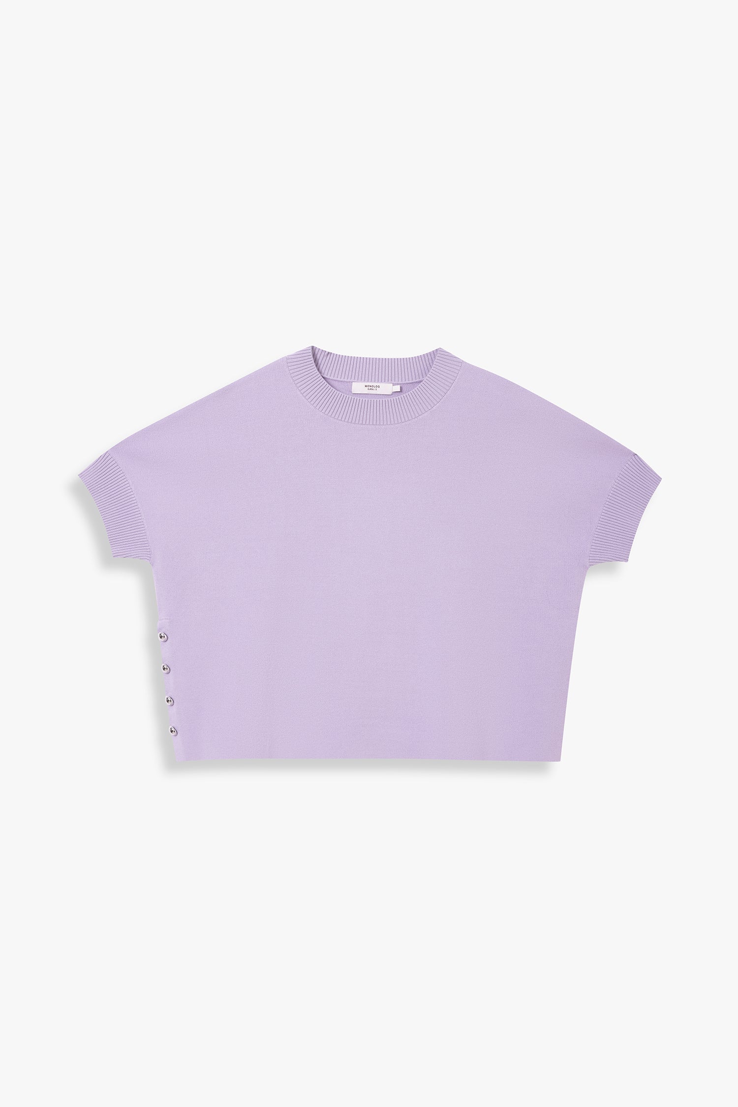 Decorative-Button Knit Top