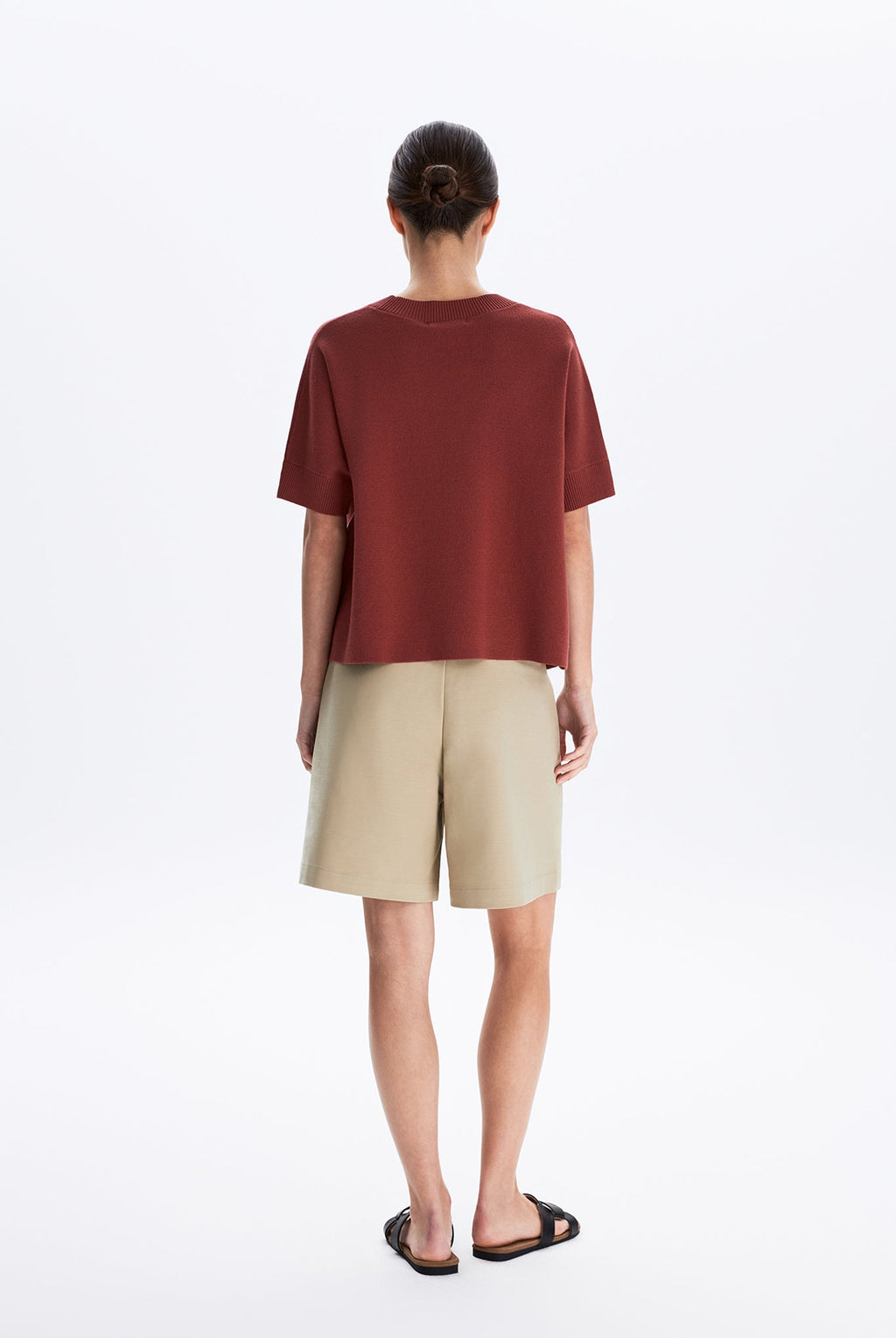 Decorative-Button Knit Top