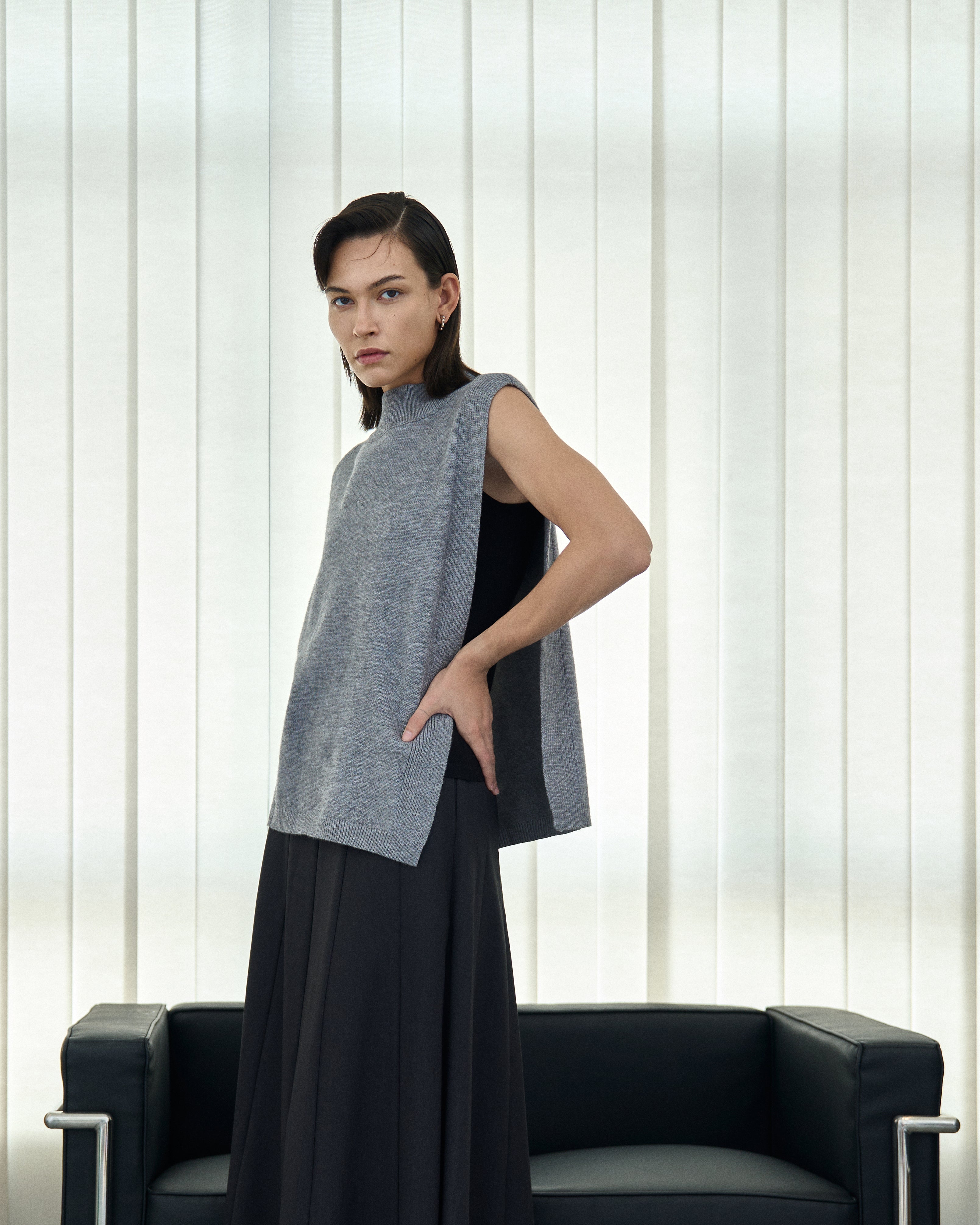 Mock Neck Knitted Top