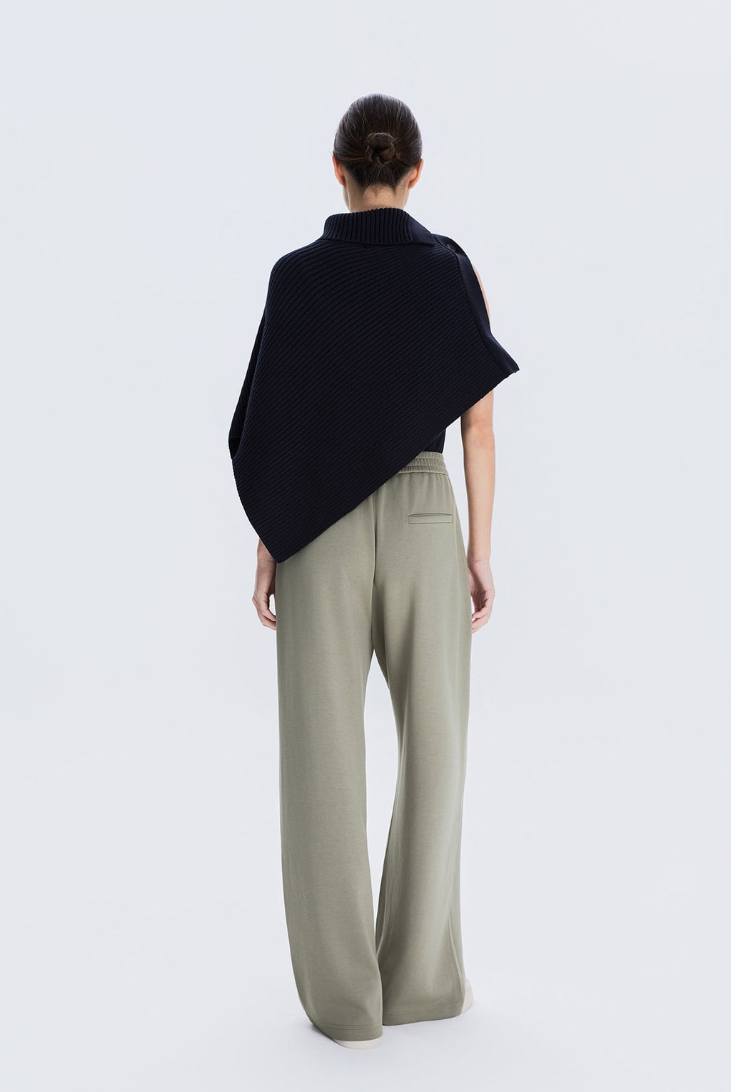 Asymmetric Sweater Knit Cape