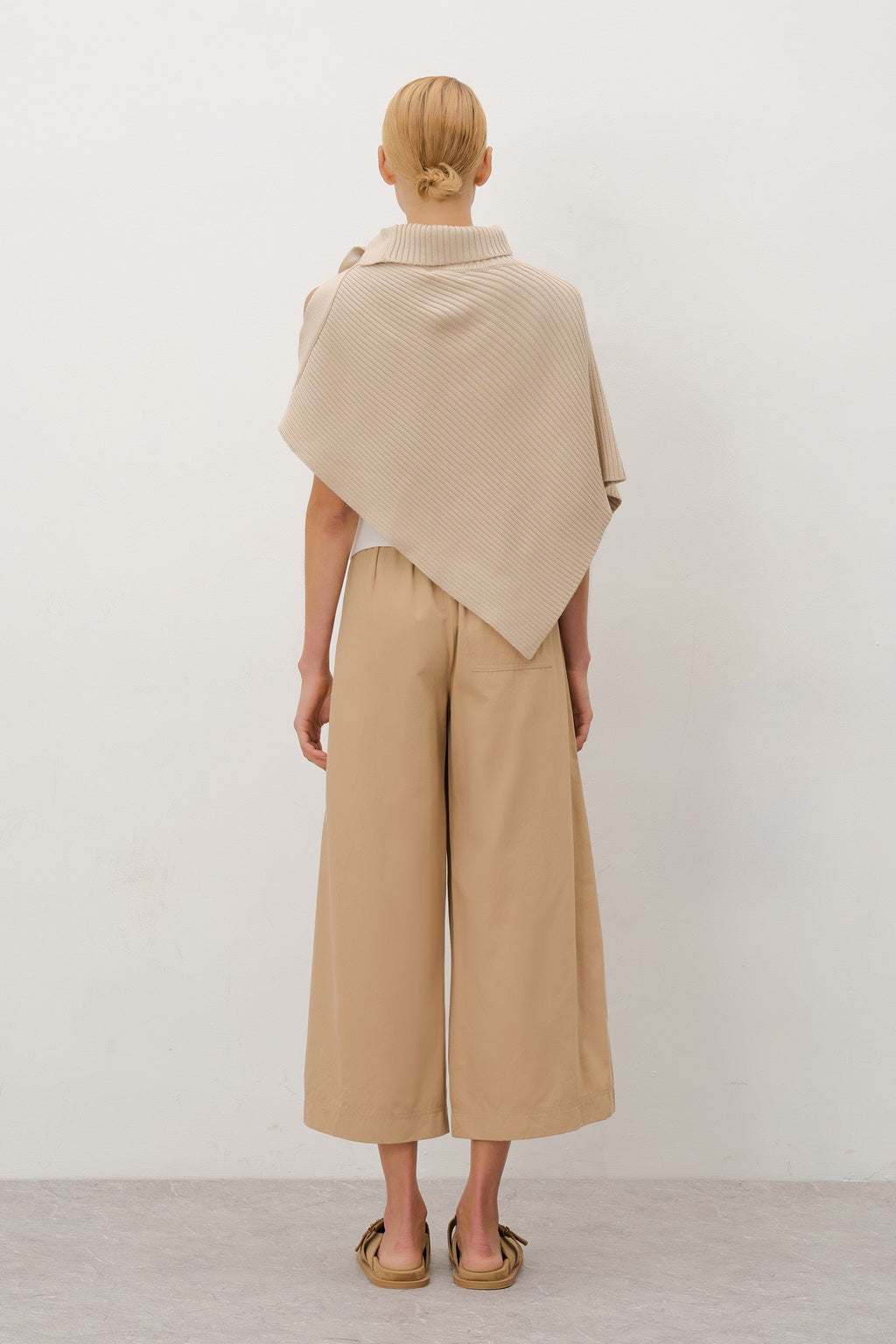 Asymmetric Sweater Knit Cape