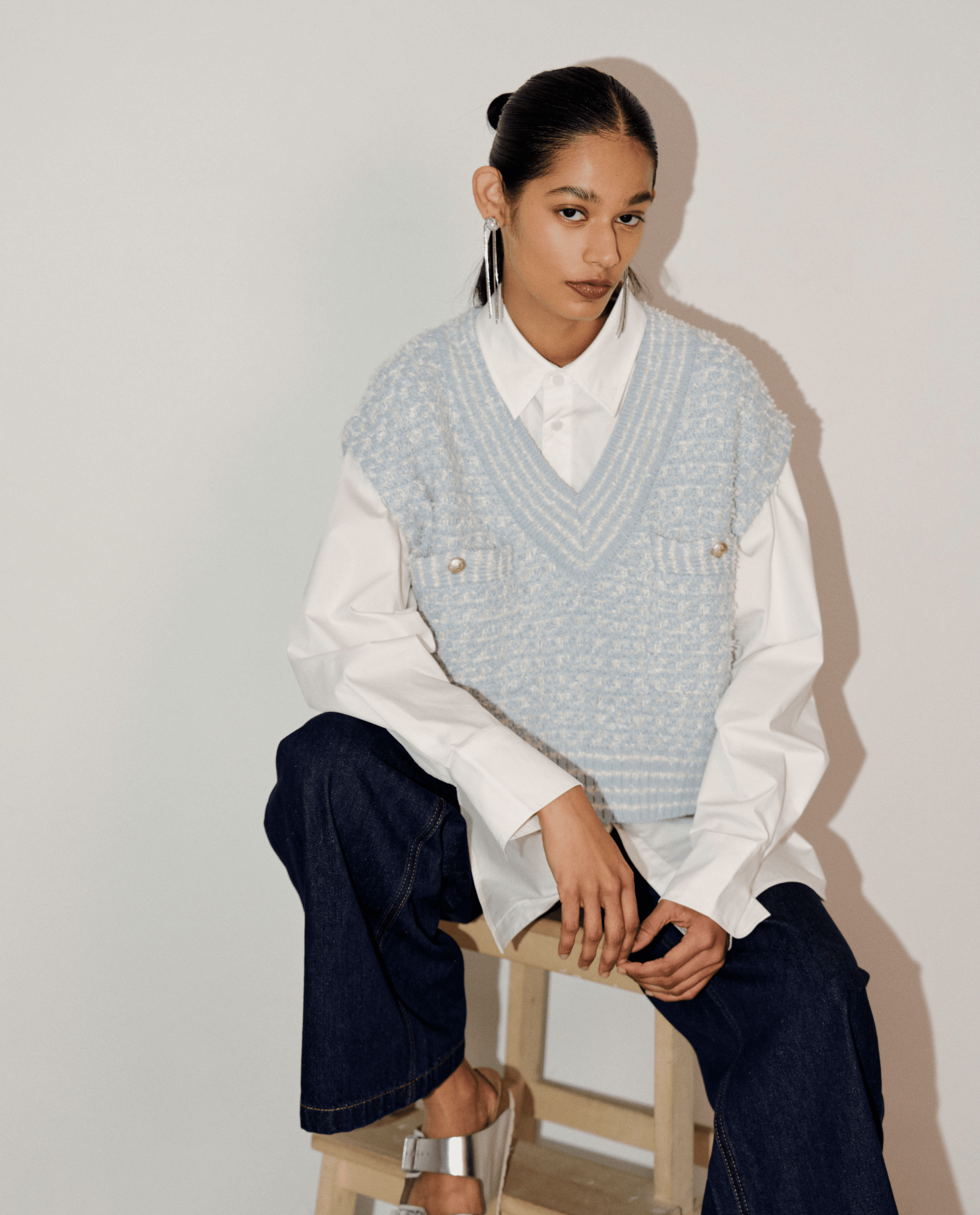 Tweed Knit Vest