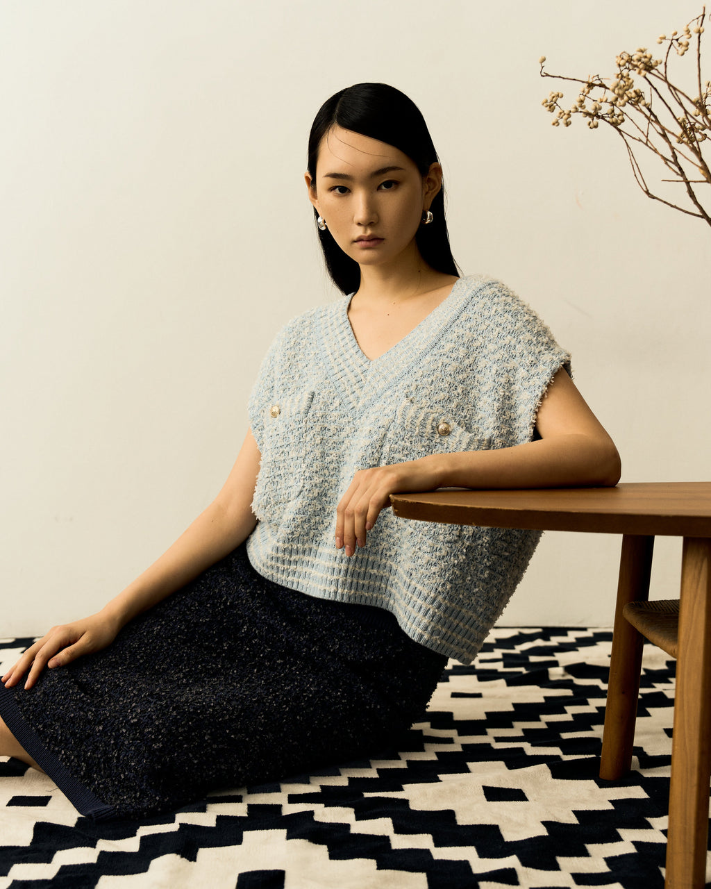 Tweed Knit Vest