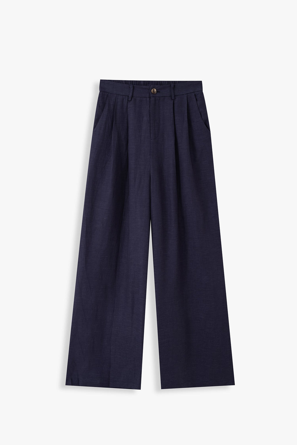 Double-Pleated Wide-Leg Trousers