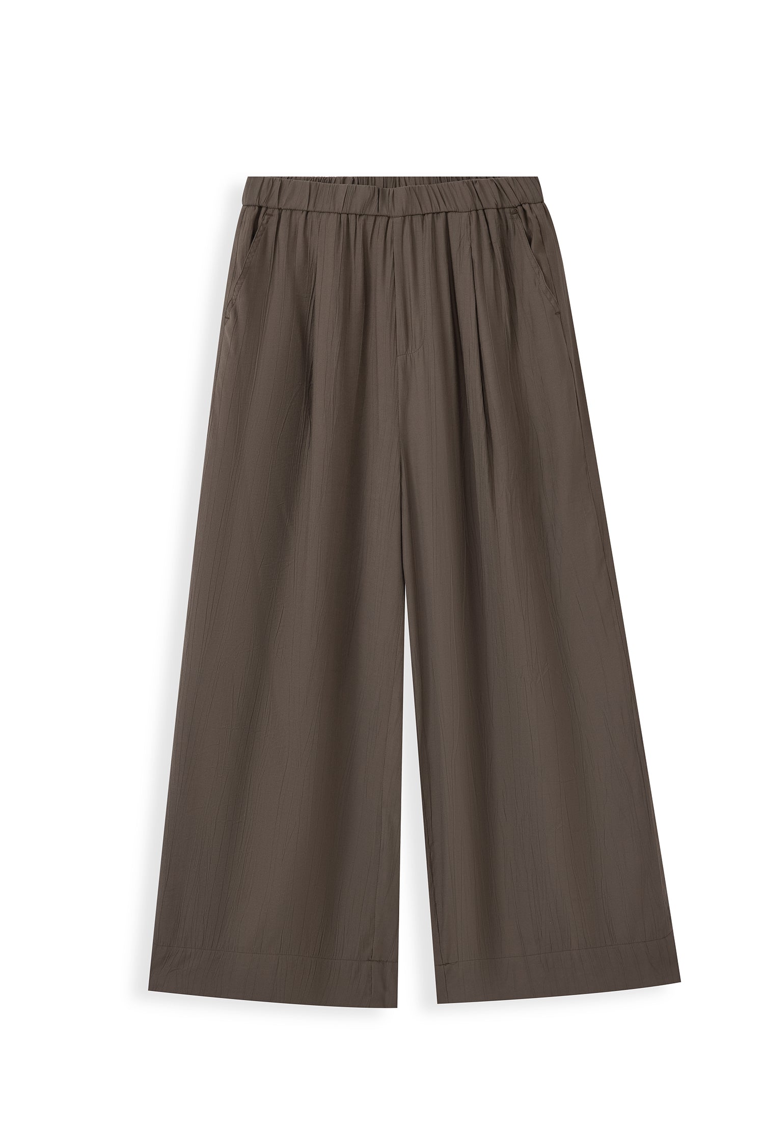 Wide Leg Trousers With Elasticated Waist