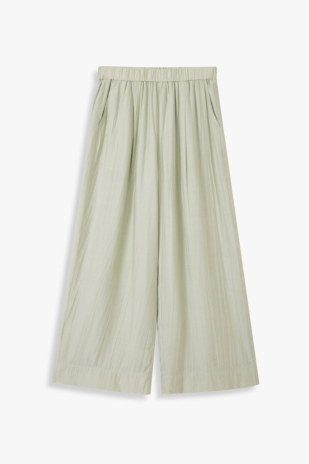 Wide Leg Trousers With Elasticated Waist