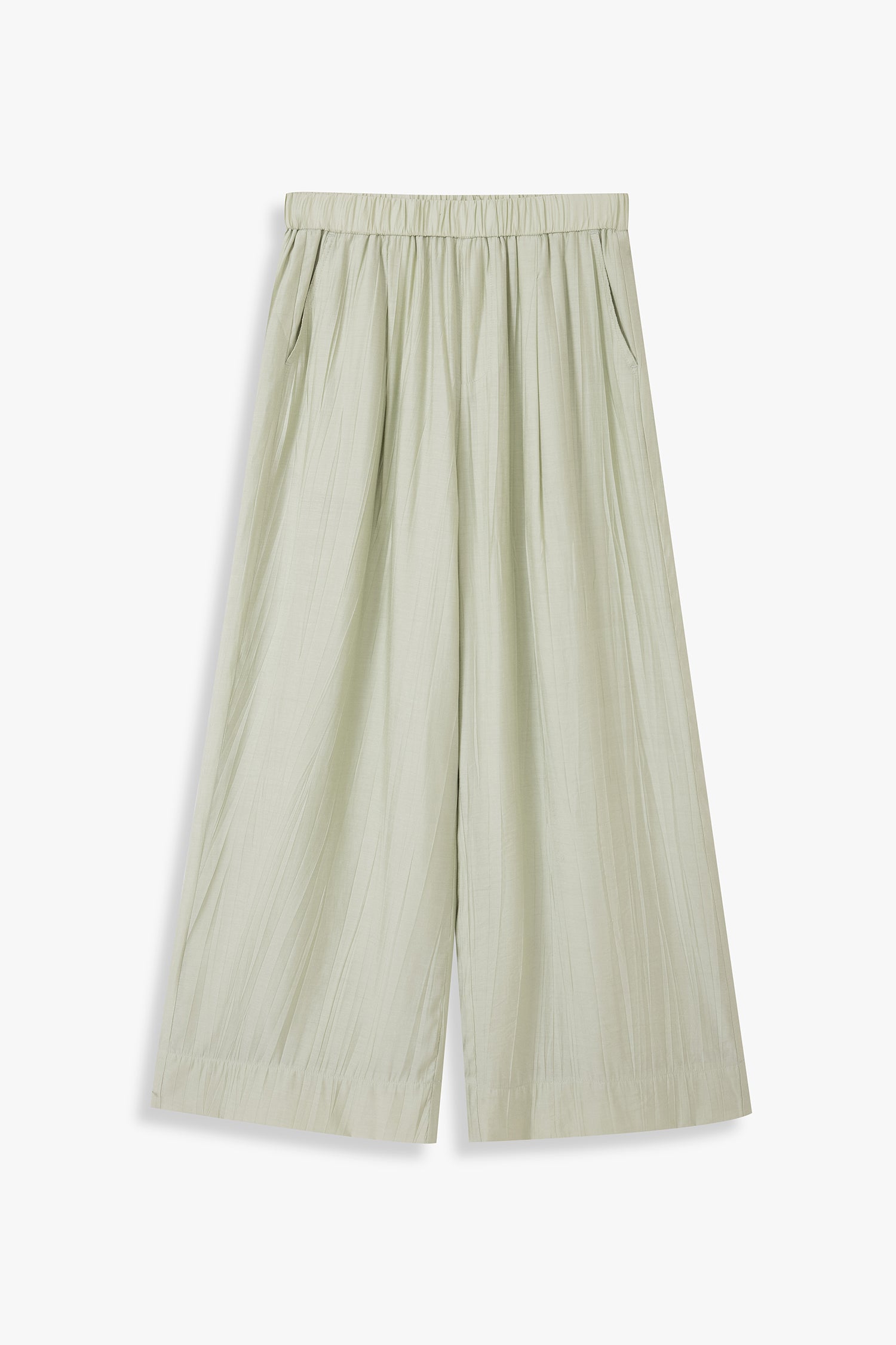 Wide Leg Trousers With Elasticated Waist