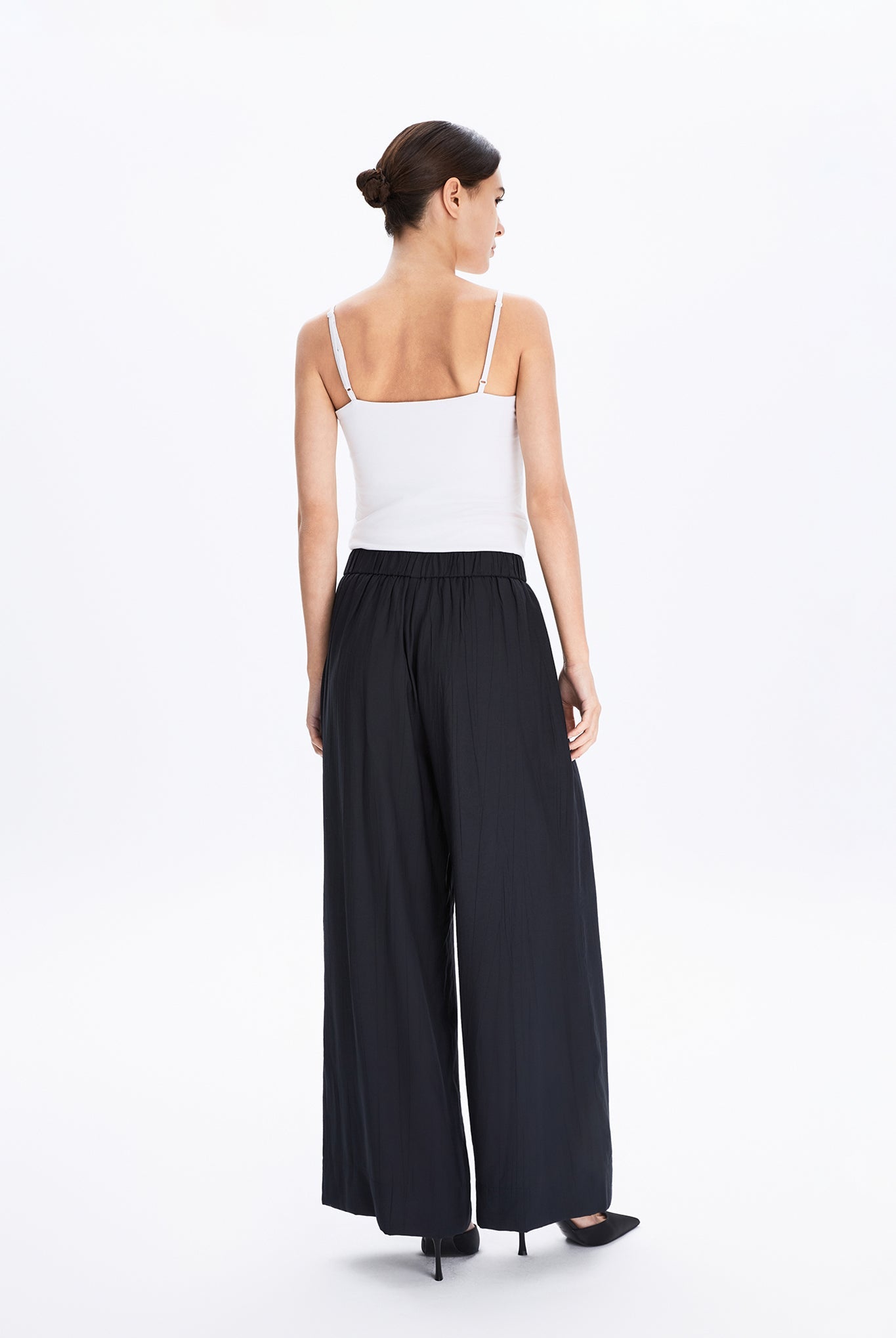 Wide Leg Trousers With Elasticated Waist