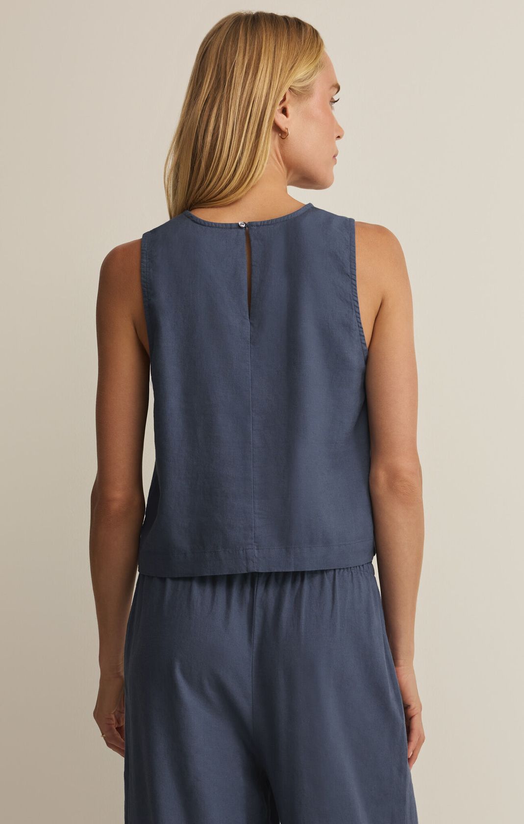 Z Supply Sloane Linen Top Vintage Indigo
