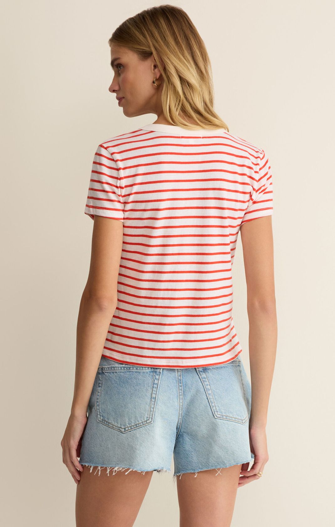 Z Supply Junie Striped Tee Lychee