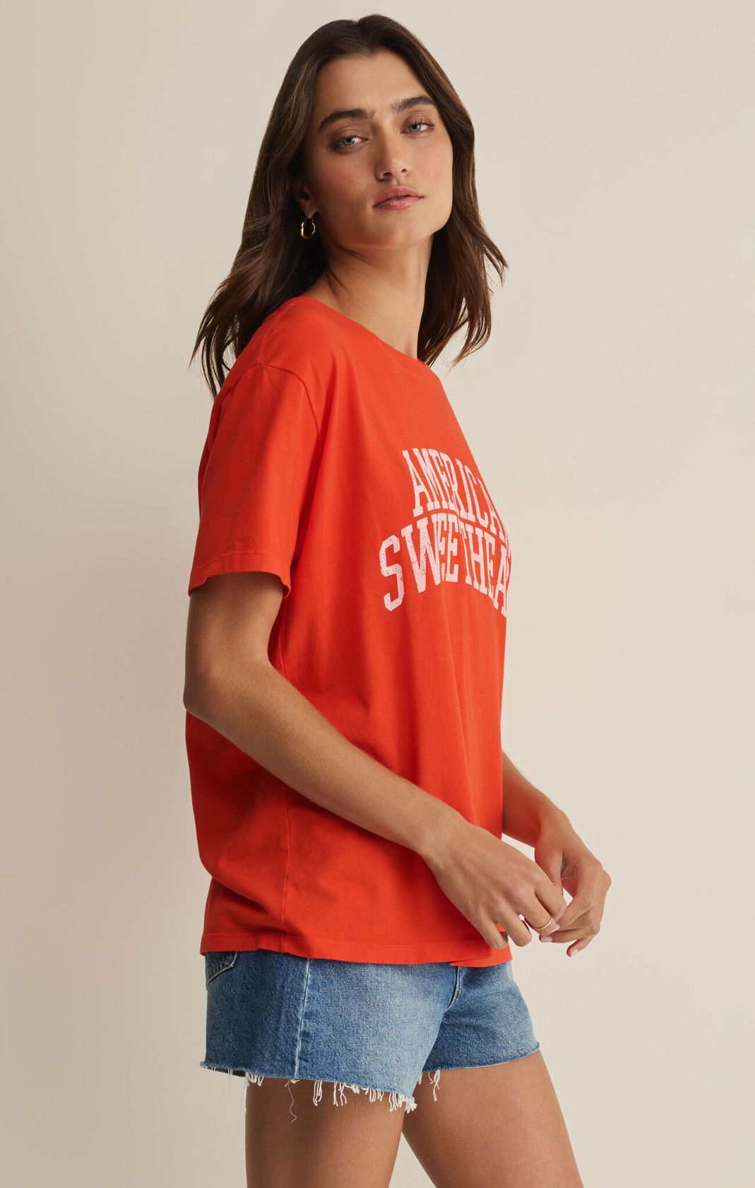 Z Supply Sweetheart Boyfriend Tee: Lychee