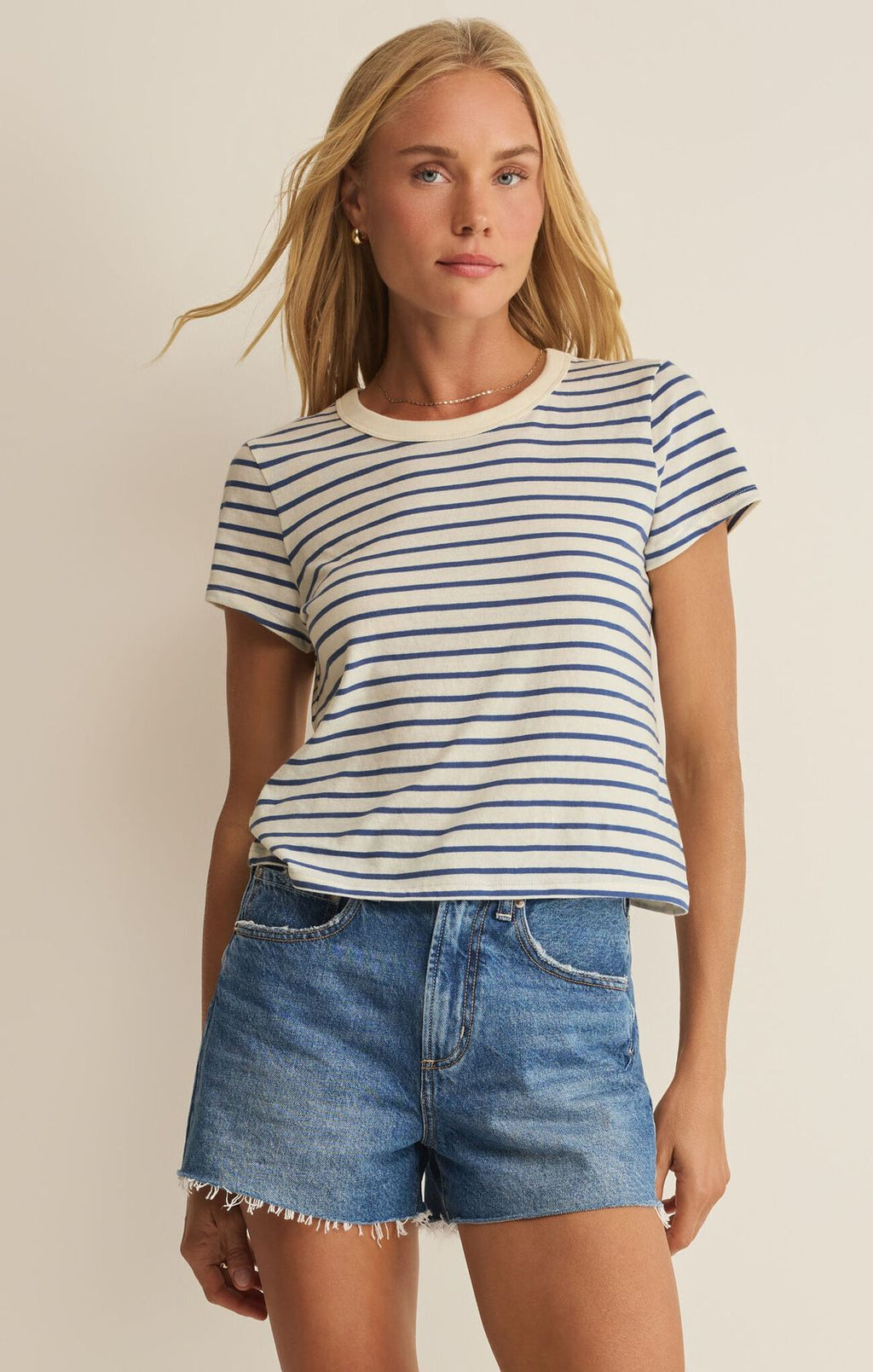 Z Supply Junie Striped Tee True Navy