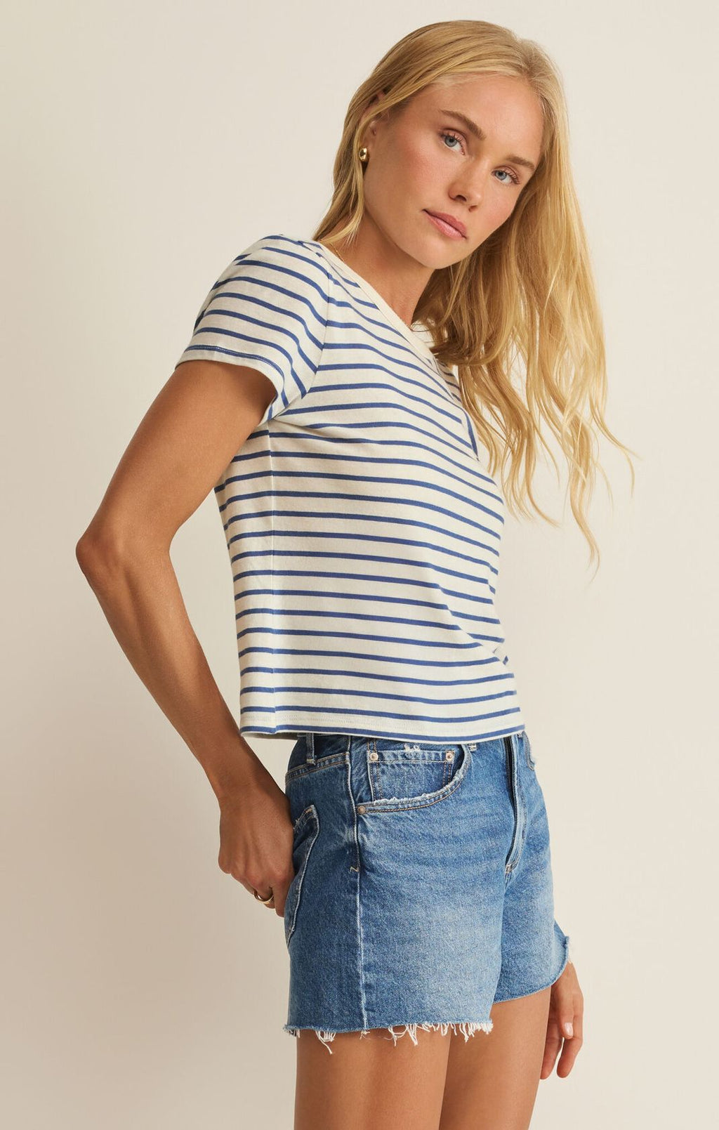 Z Supply Junie Striped Tee True Navy