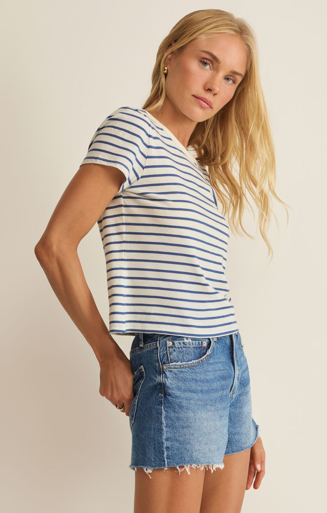 Z Supply Junie Striped Tee True Navy