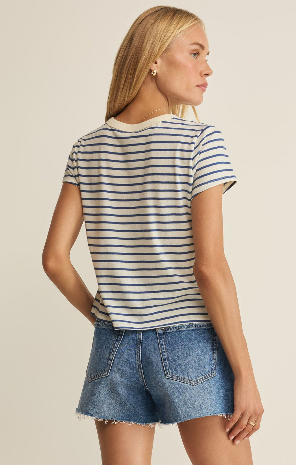 Z Supply Junie Striped Tee True Navy