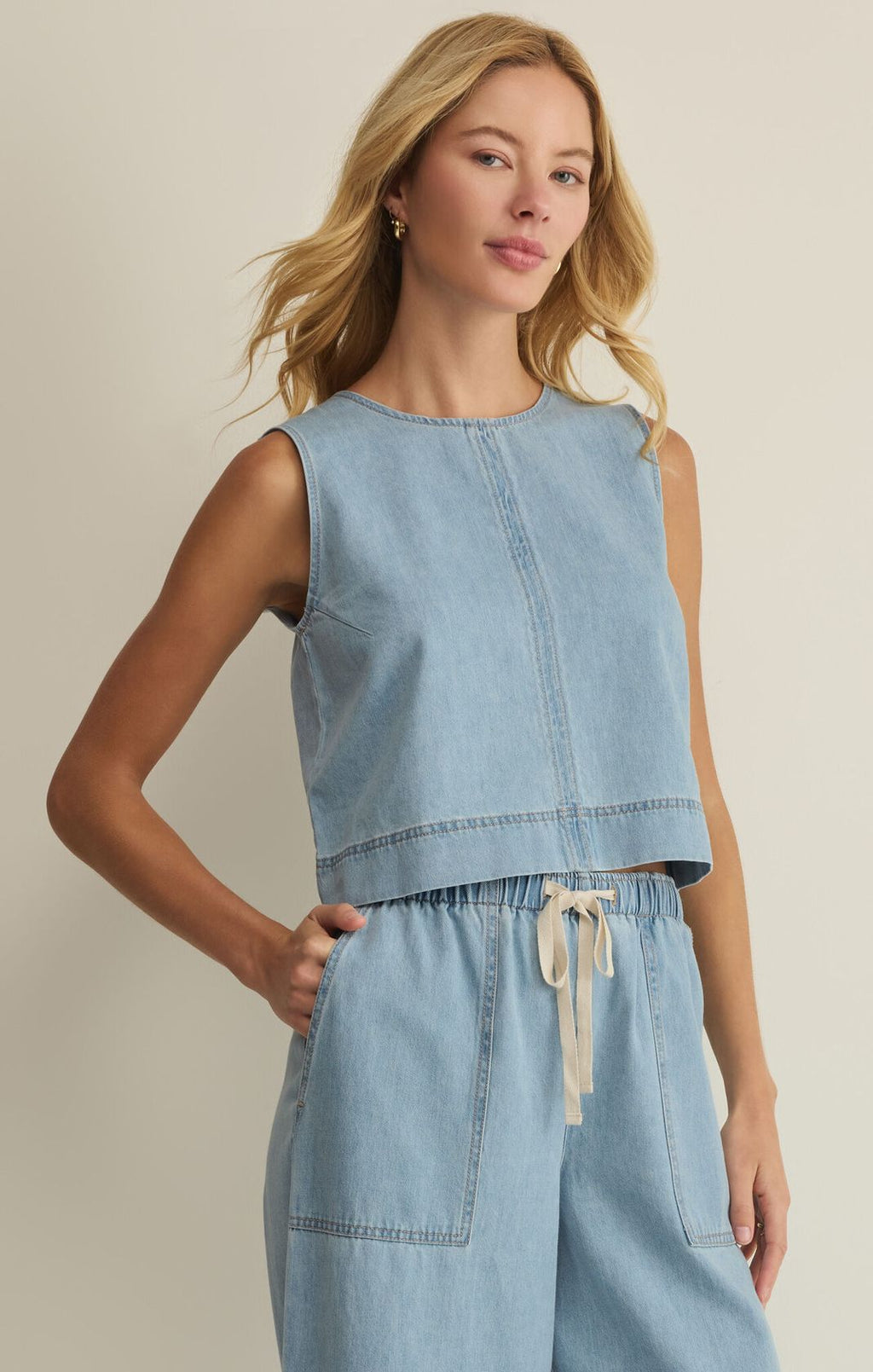 Z Supply Sun Seeker Denim Tank Coastal Water
